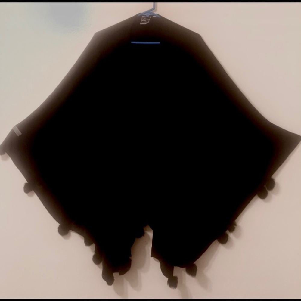 Black poncho shawl